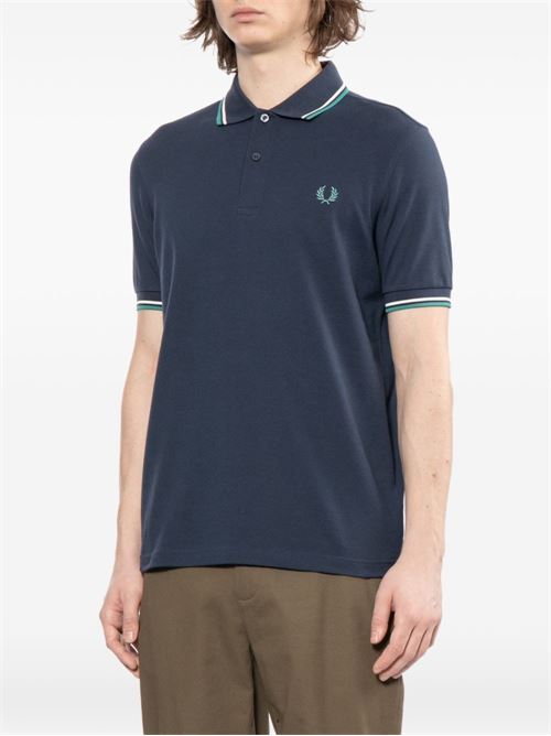 Polo uomo M3600 manica corta navy/bianco FRED PERRY | M360086A